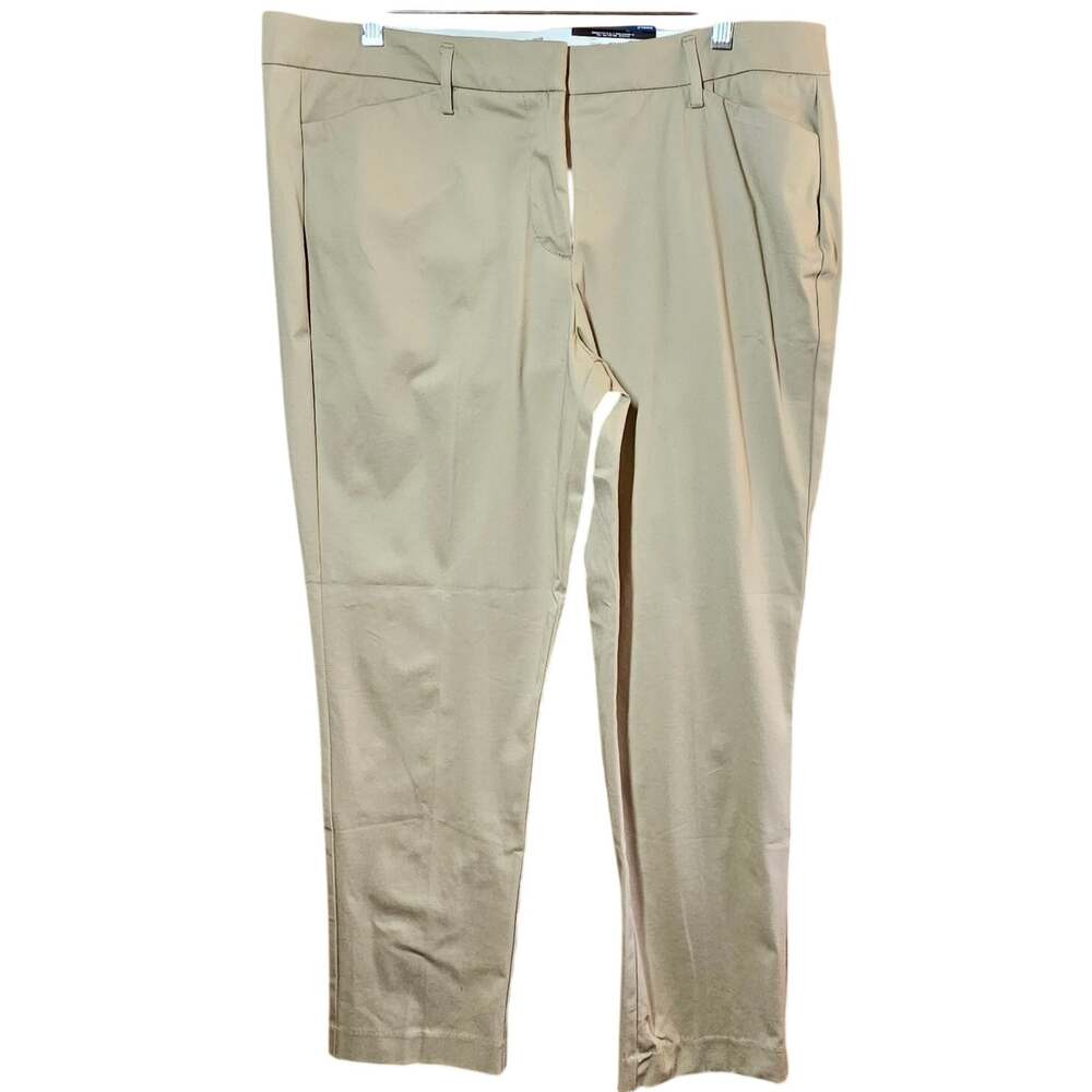 Khaki Flat Front Ankle Dress Pants with Pockets Size 14 New with Tag